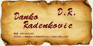 Danko Radenković vizit kartica